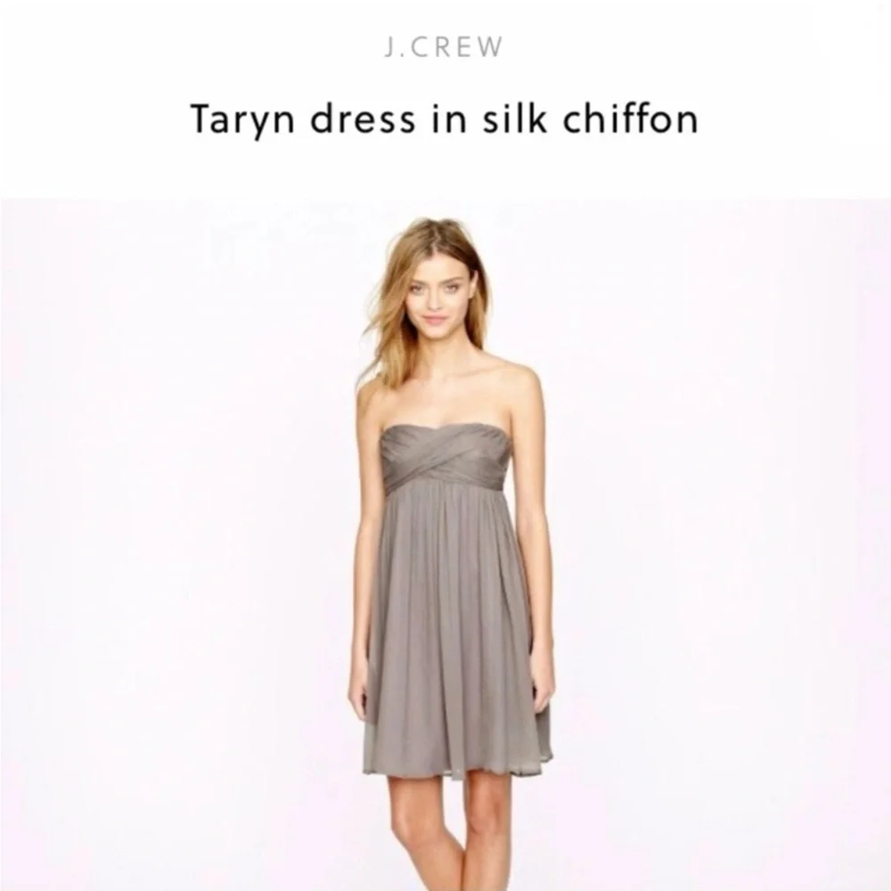 J. Crew Taryn Dress in 100% Silk Chiffon Black - Size 16